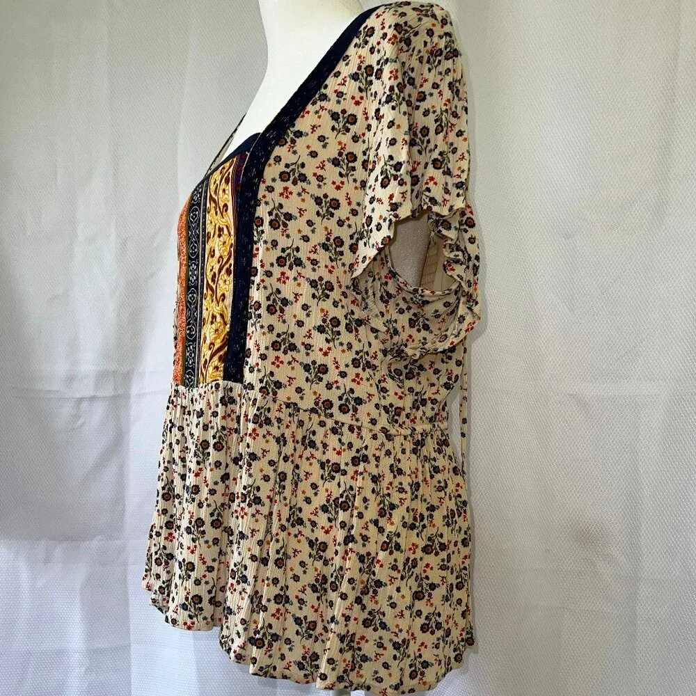Maurices Multi-Floral Smocked Peplum Top - Picture 4 of 16